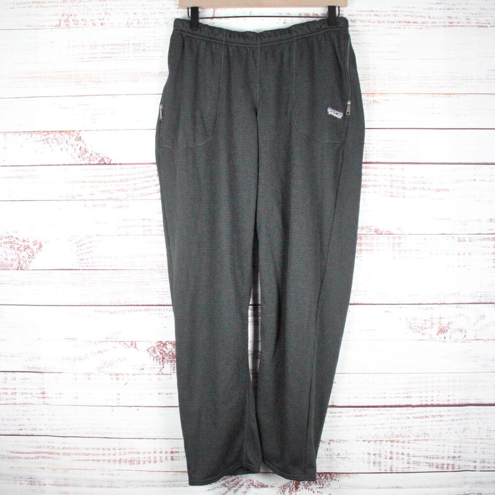 Vintage Patagonia Mens M Regulator Polartec Fleece Pants Black Made in USA